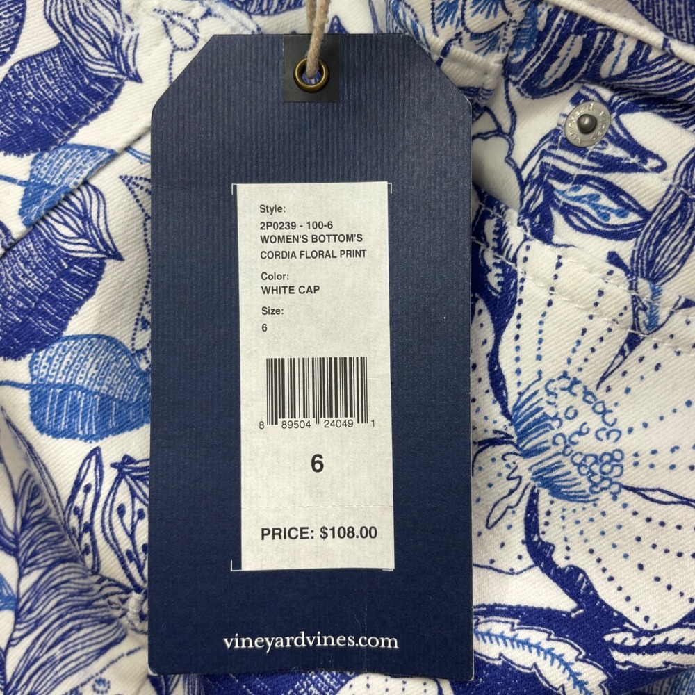 Vineyard Vines Womens Size 6 Skinny Jeans White Cap Cordia Floral Print New NWT‎ - Picture 7 of 16